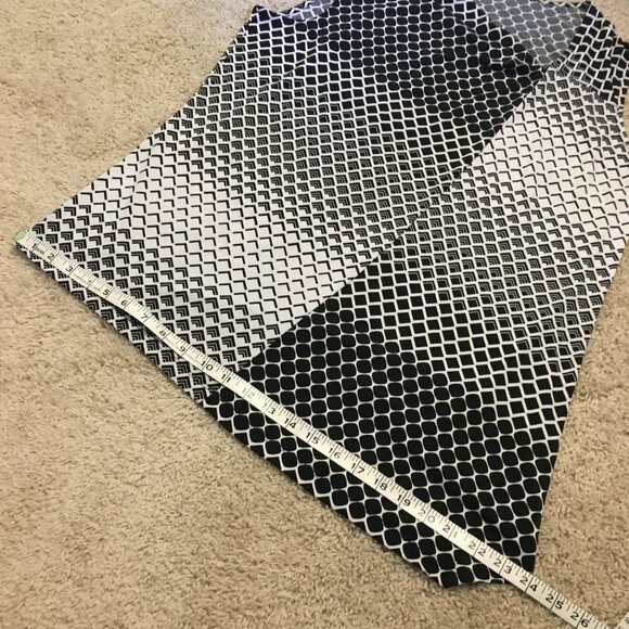 Cleo Asymmetrical B&W Geometric Patchwork Draped Neck Top - Picture 14 of 16